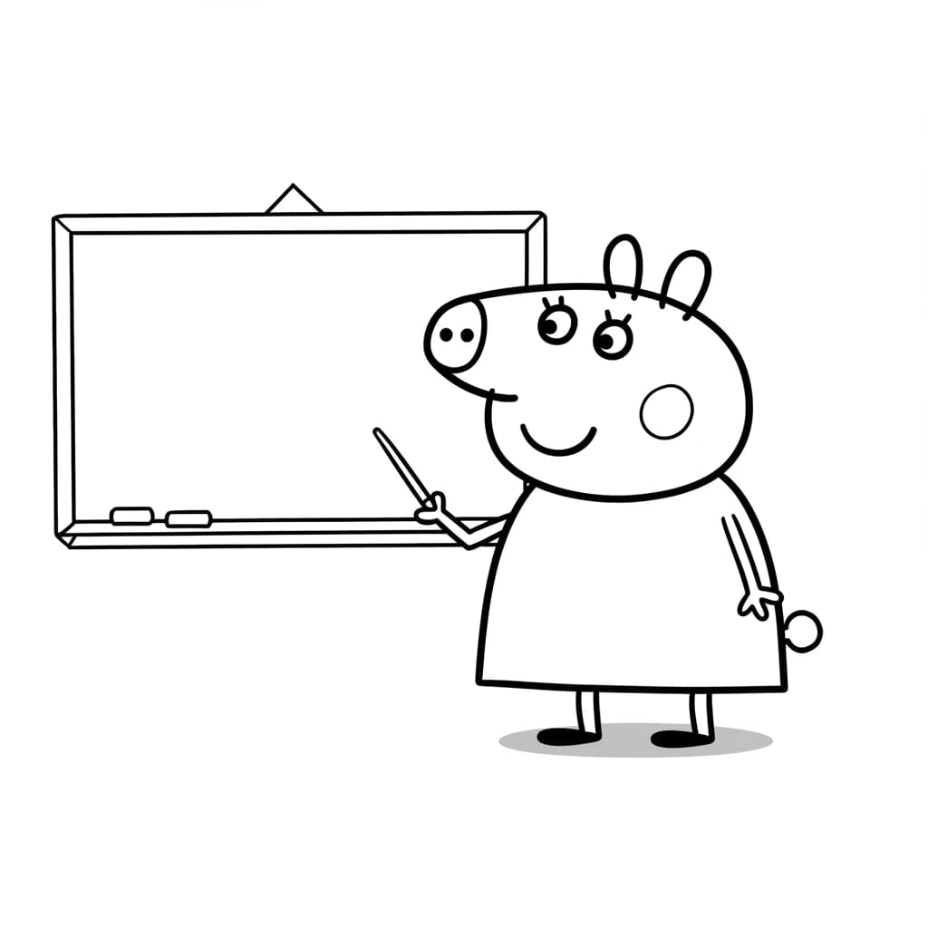 Desenho da Peppa Pig para colorir com fundo branco
