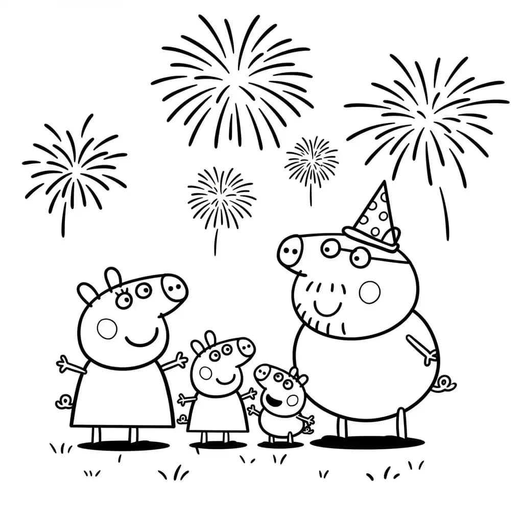 Desenho da Peppa Pig para colorir com fundo branco