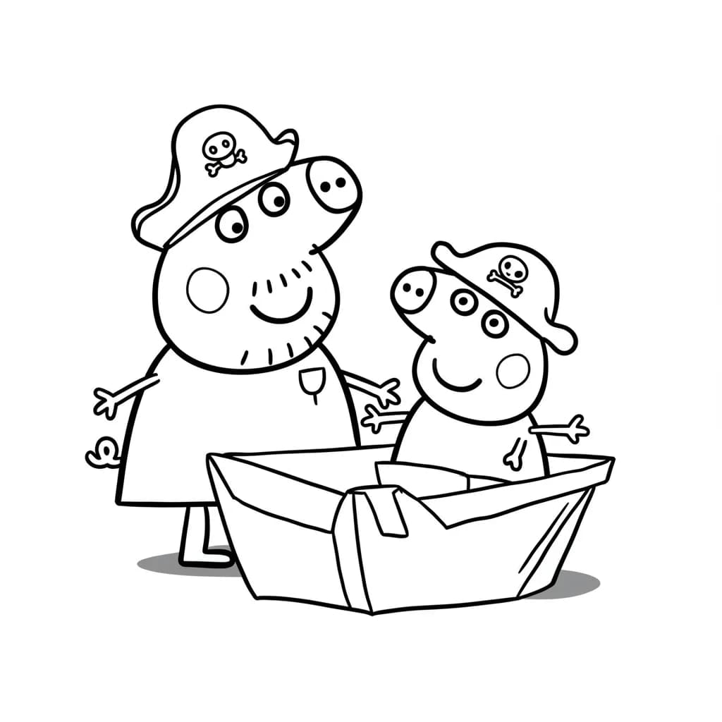 Desenho da Peppa Pig para colorir com fundo branco