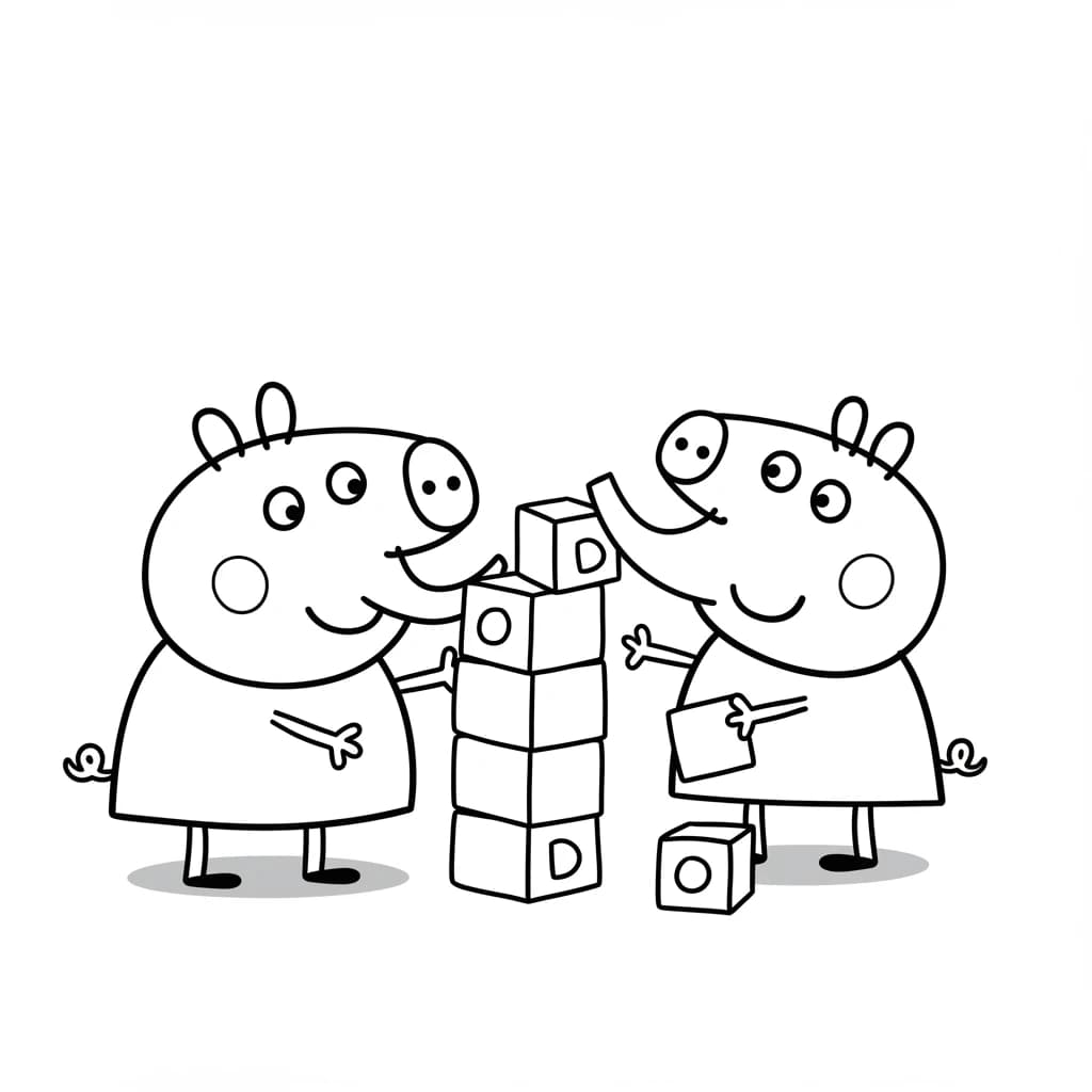 Desenho da Peppa Pig para colorir com fundo branco