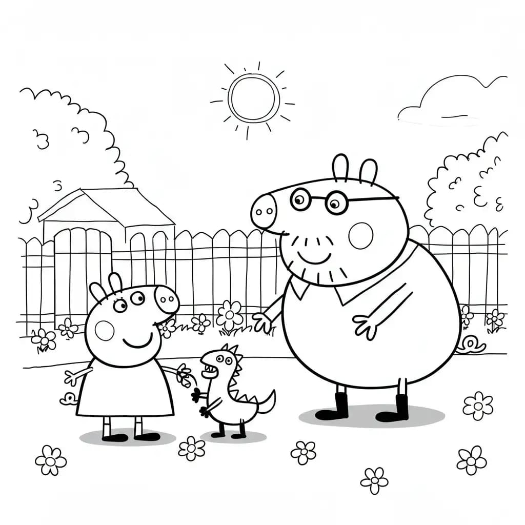 Desenho da Peppa Pig para colorir com fundo branco