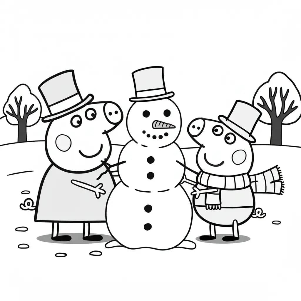 Desenho da Peppa Pig para colorir com fundo branco