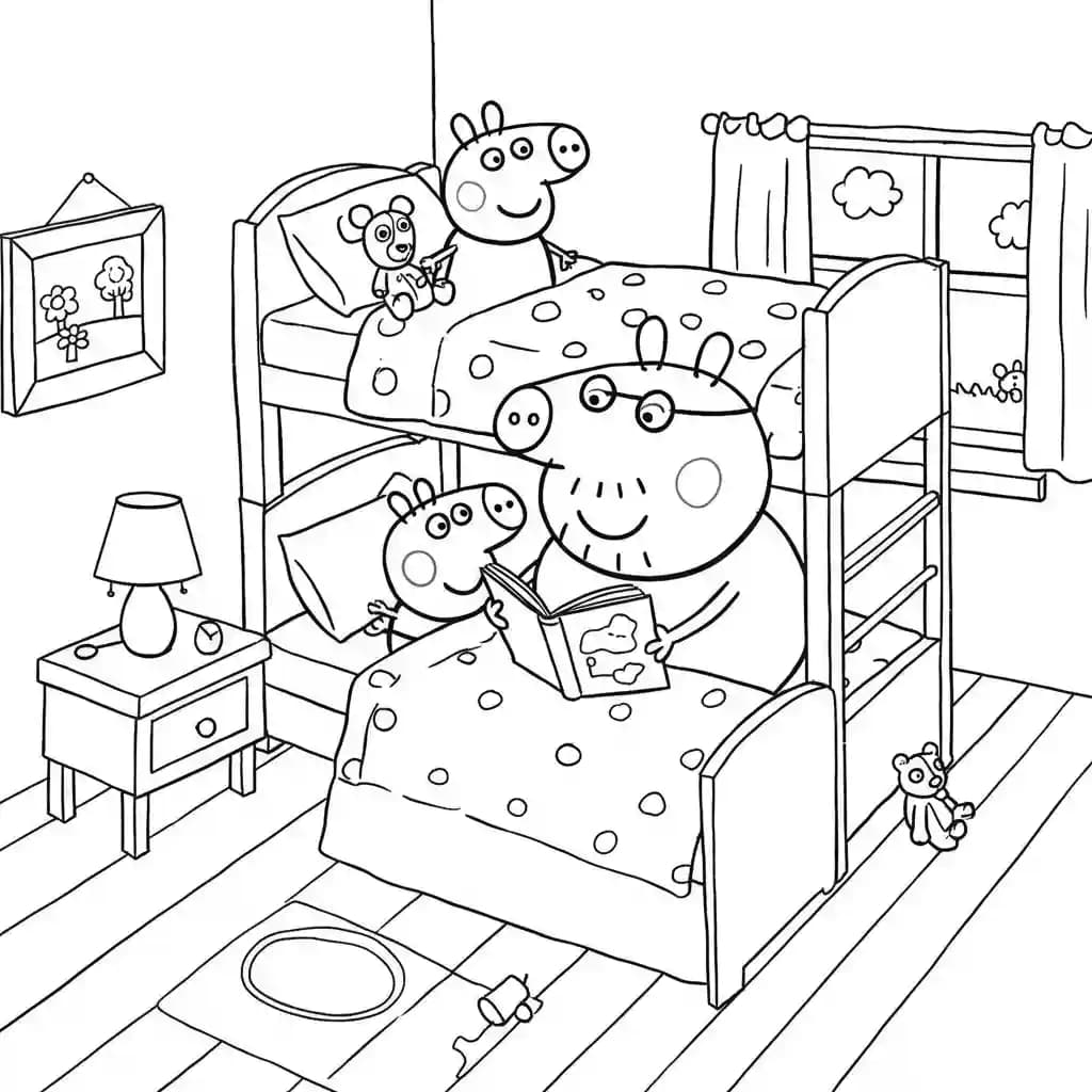 Desenho da Peppa Pig para colorir com fundo branco