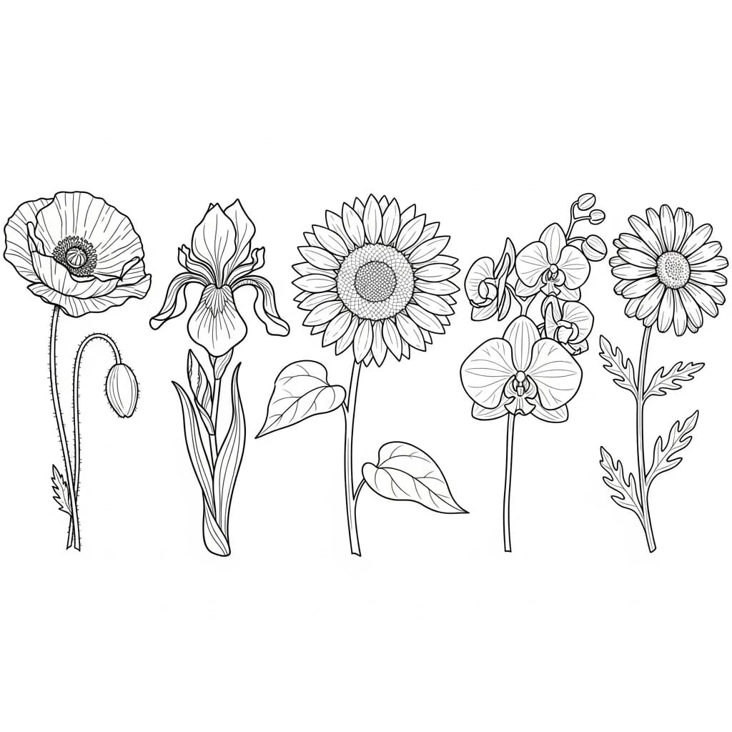 Desenhos de Flores para Colorir – Imprima e Divirta-se