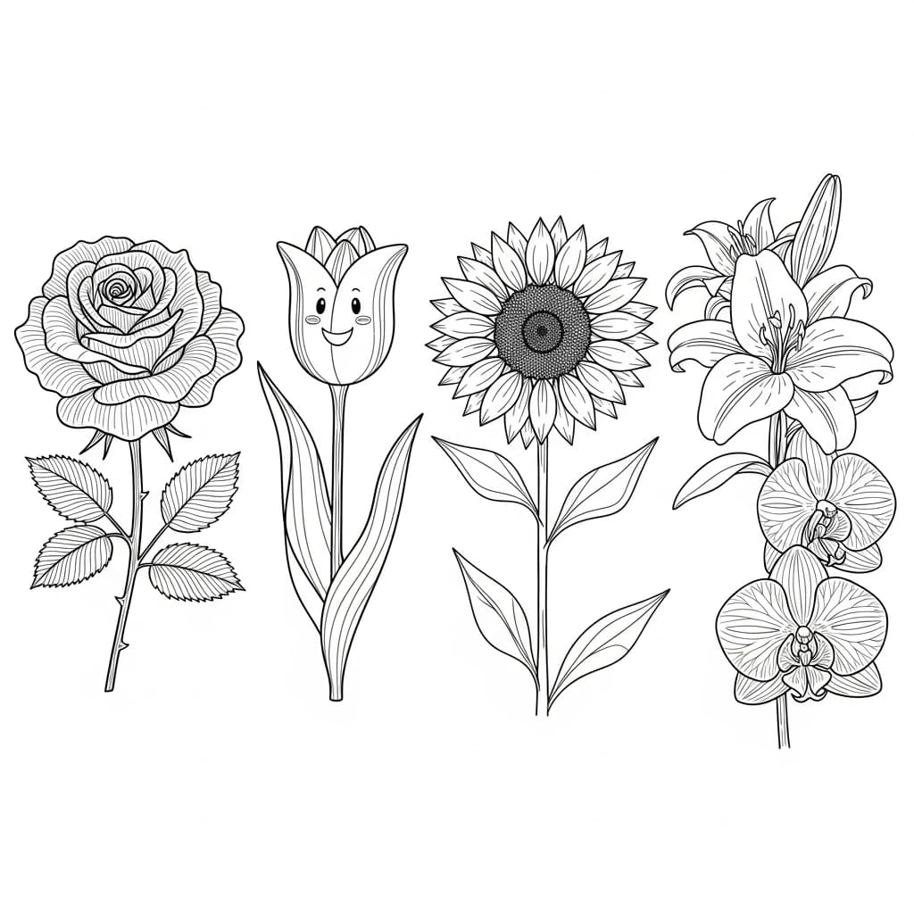 Desenhos de Flores para Colorir – Imprima e Divirta-se