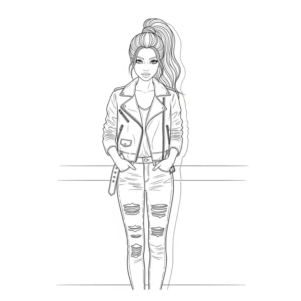 desenho de Top Model para colorir
