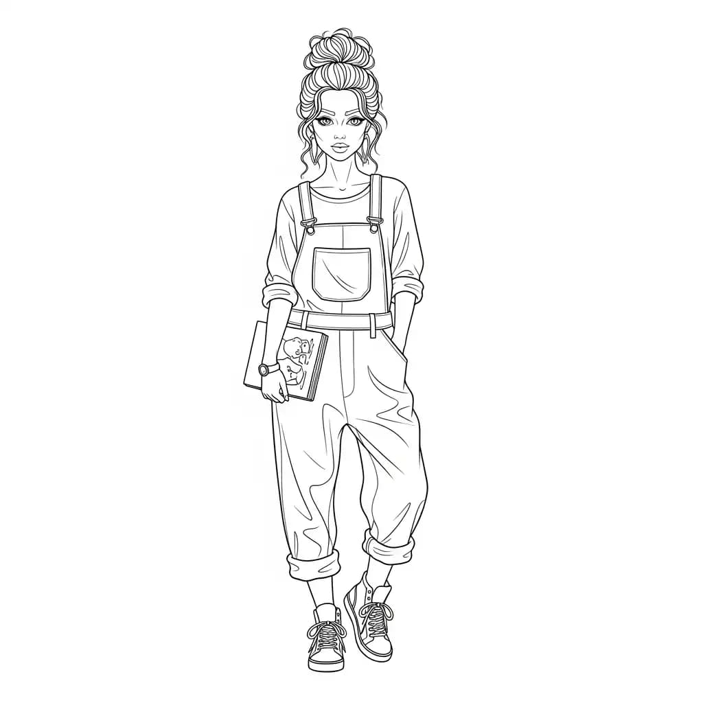 desenho de Top Model para colorir