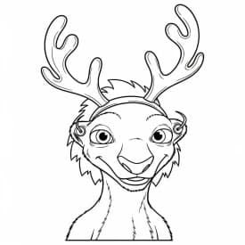 Desenho da Era do Gelo para colorir com Manny, Sid, Diego e Scrat em preto e branco