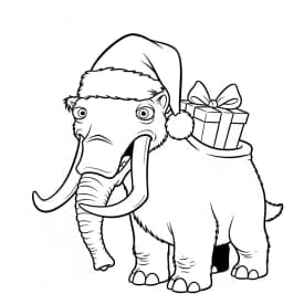 Desenho da Era do Gelo para colorir com Manny, Sid, Diego e Scrat em preto e branco
