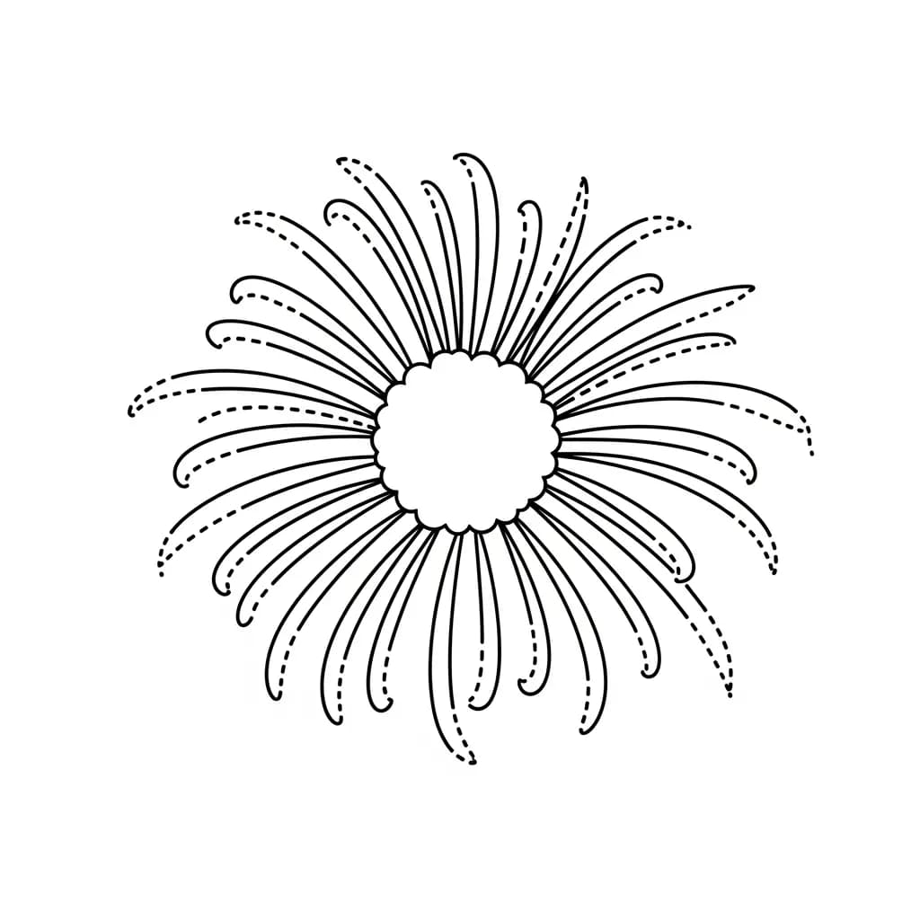 desenho de fogos de artifício para colorir