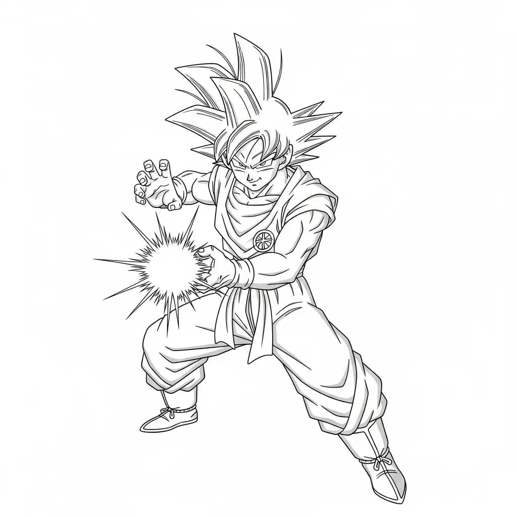 Goku para colorir
