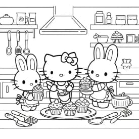 Desenhos da Hello Kitty para Imprimir e Colorir