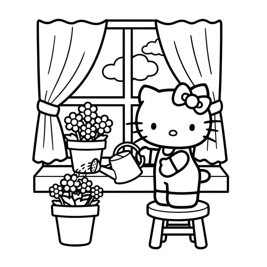 Desenhos da Hello Kitty para Imprimir e Colorir