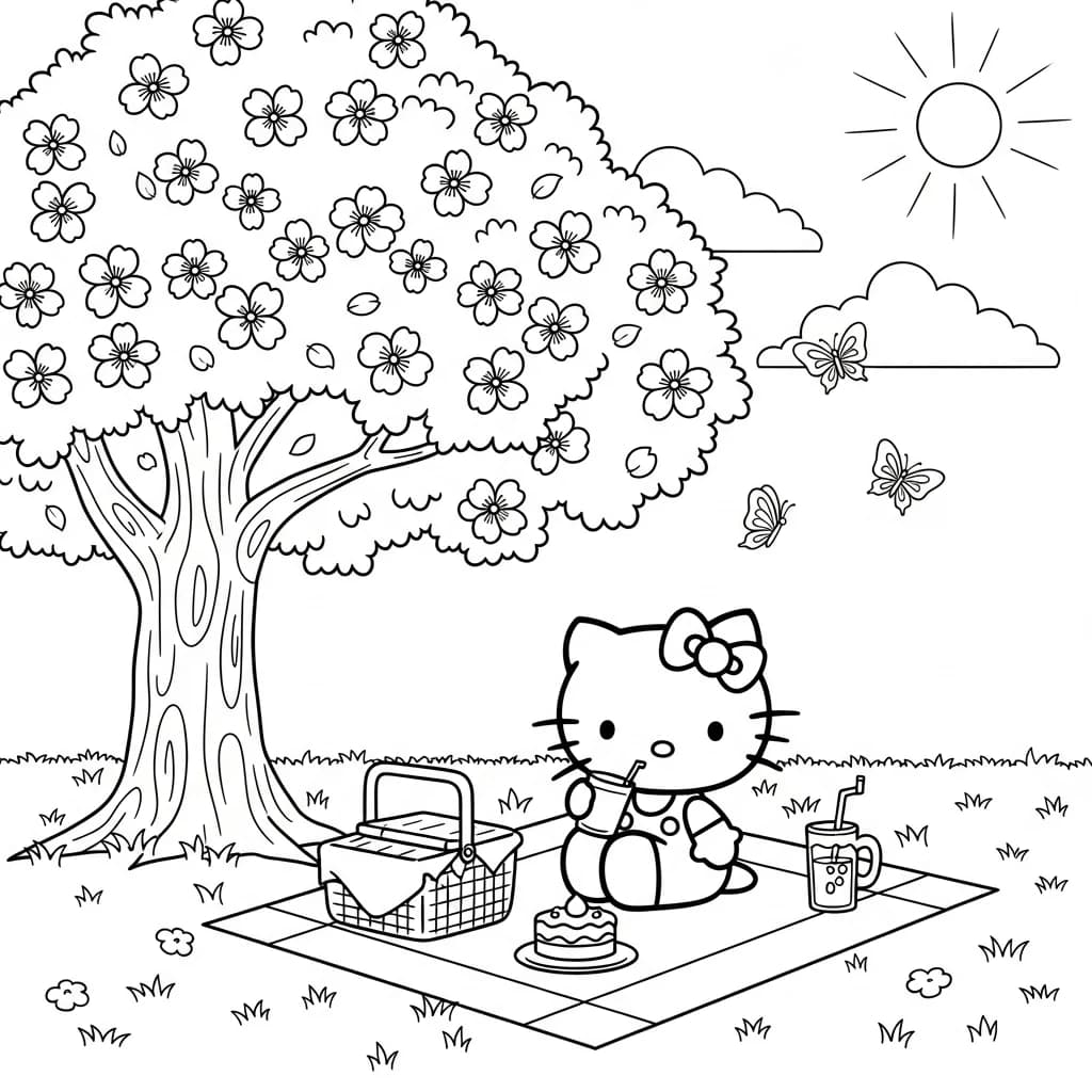 Desenhos da Hello Kitty para Imprimir e Colorir