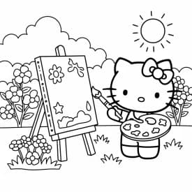 Desenhos da Hello Kitty para Imprimir e Colorir