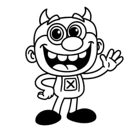 Desenho em preto e branco do José Comilão em uma cena divertida, perfeito para crianças colorirem.