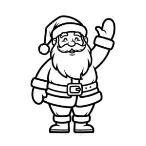 desenho de papai noel com trenó para colorir infantil