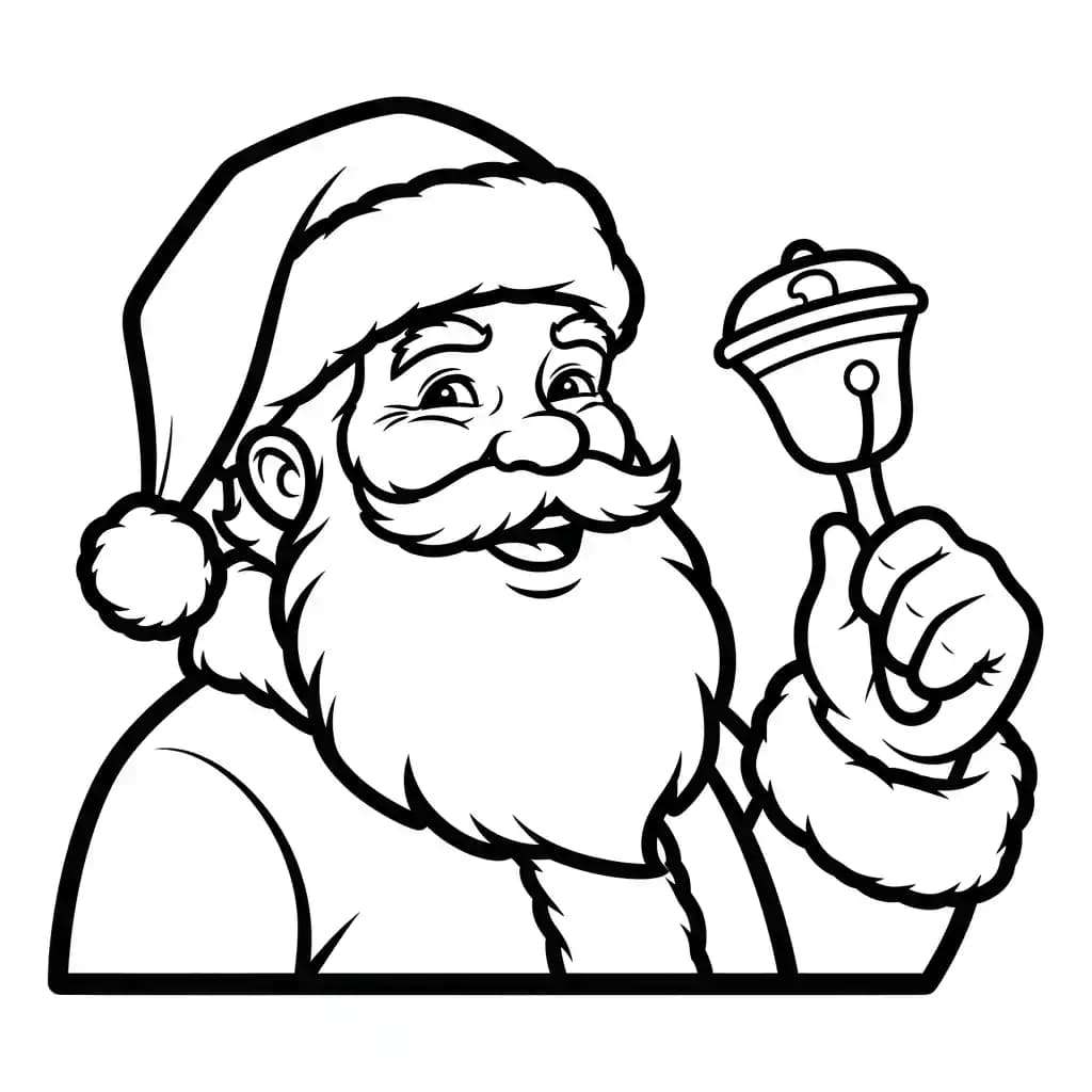 desenho de papai noel com sininho para colorir