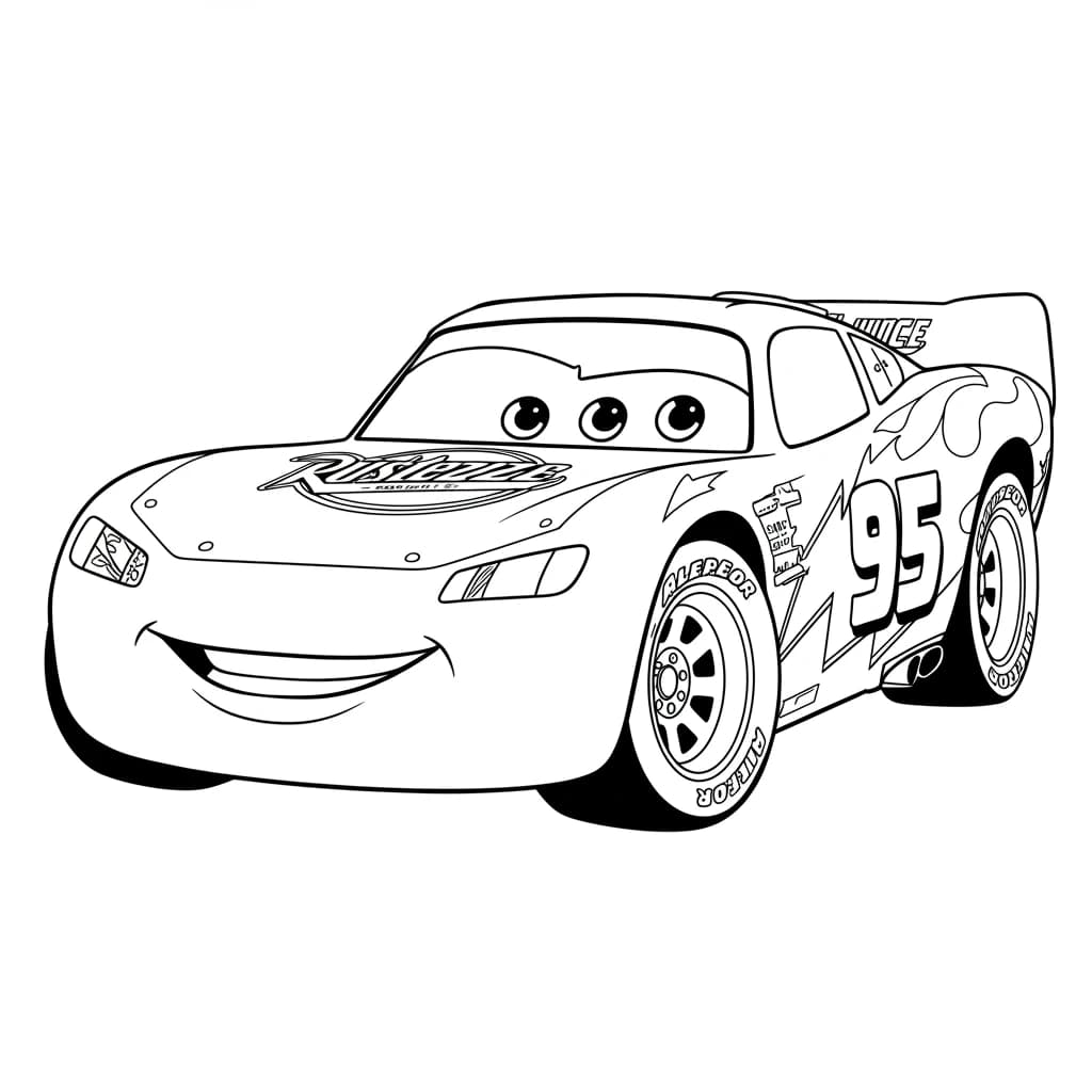 Relâmpago McQueen para colorir — Desenhos incríveis da série Carros