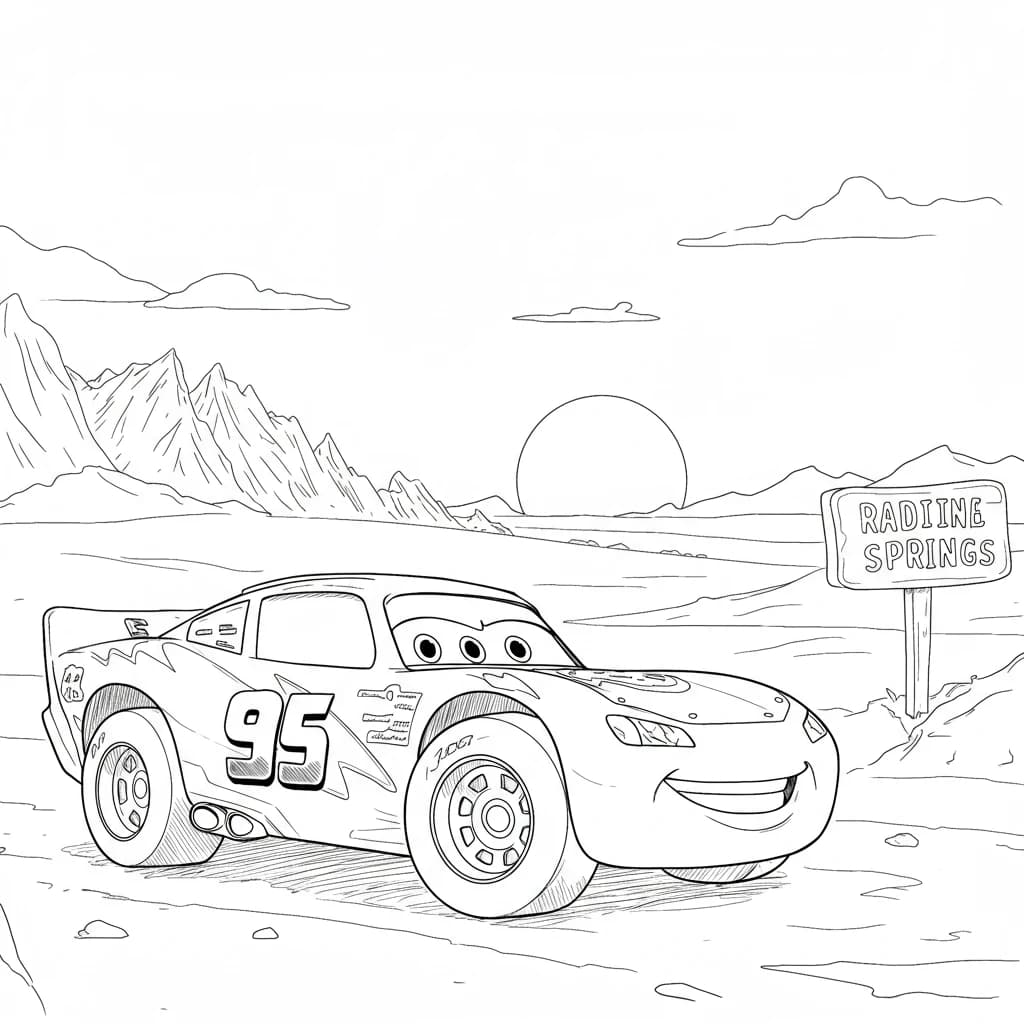 Relâmpago McQueen para colorir — Desenhos incríveis da série Carros