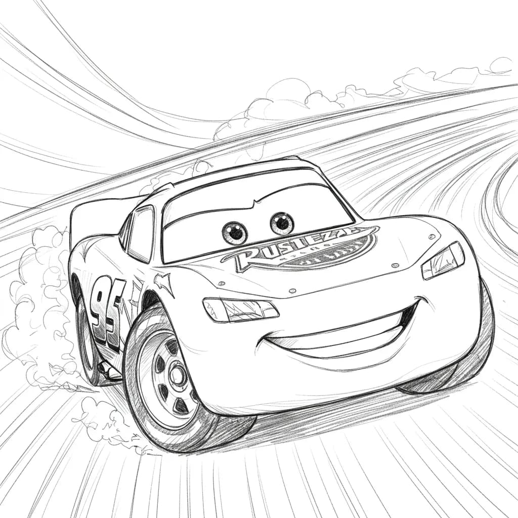 Relâmpago McQueen para colorir — Desenhos incríveis da série Carros