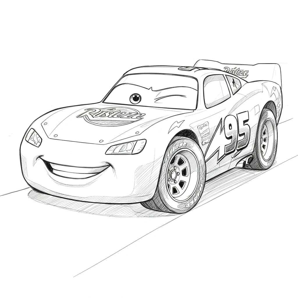 Relâmpago McQueen para colorir — Desenhos incríveis da série Carros