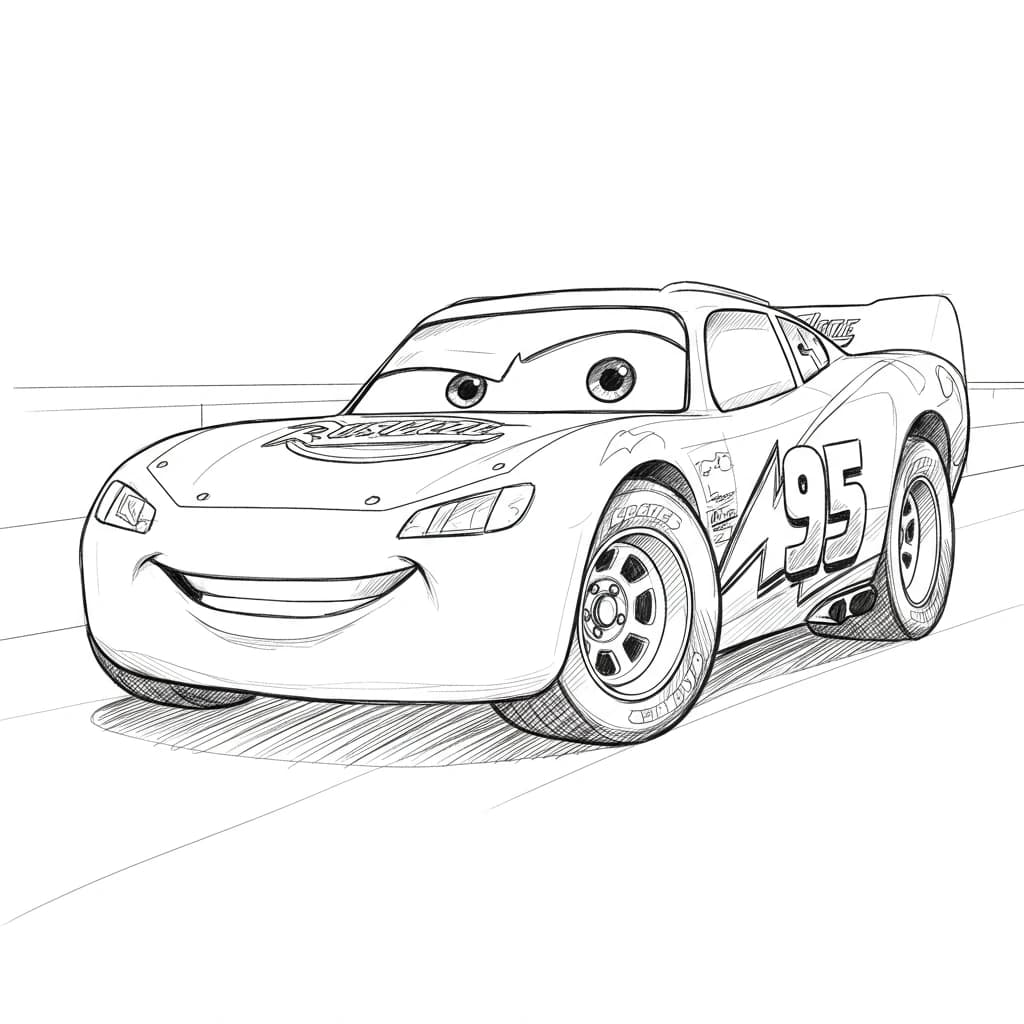 Relâmpago McQueen para colorir — Desenhos incríveis da série Carros