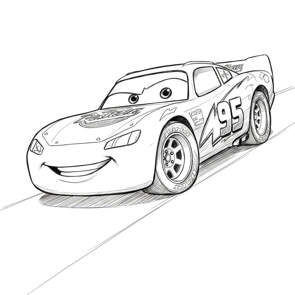 Relâmpago McQueen para colorir — Desenhos incríveis da série Carros