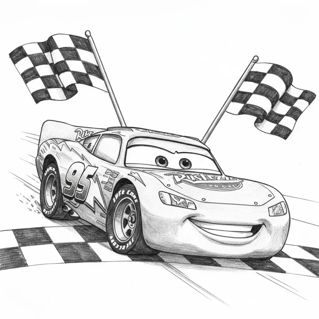 Relâmpago McQueen para colorir — Desenhos incríveis da série Carros