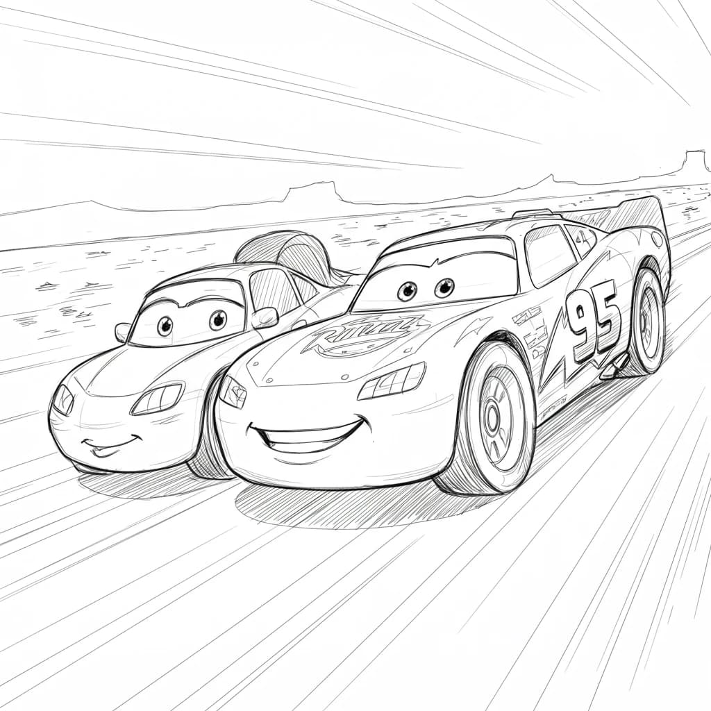 Relâmpago McQueen para colorir — Desenhos incríveis da série Carros