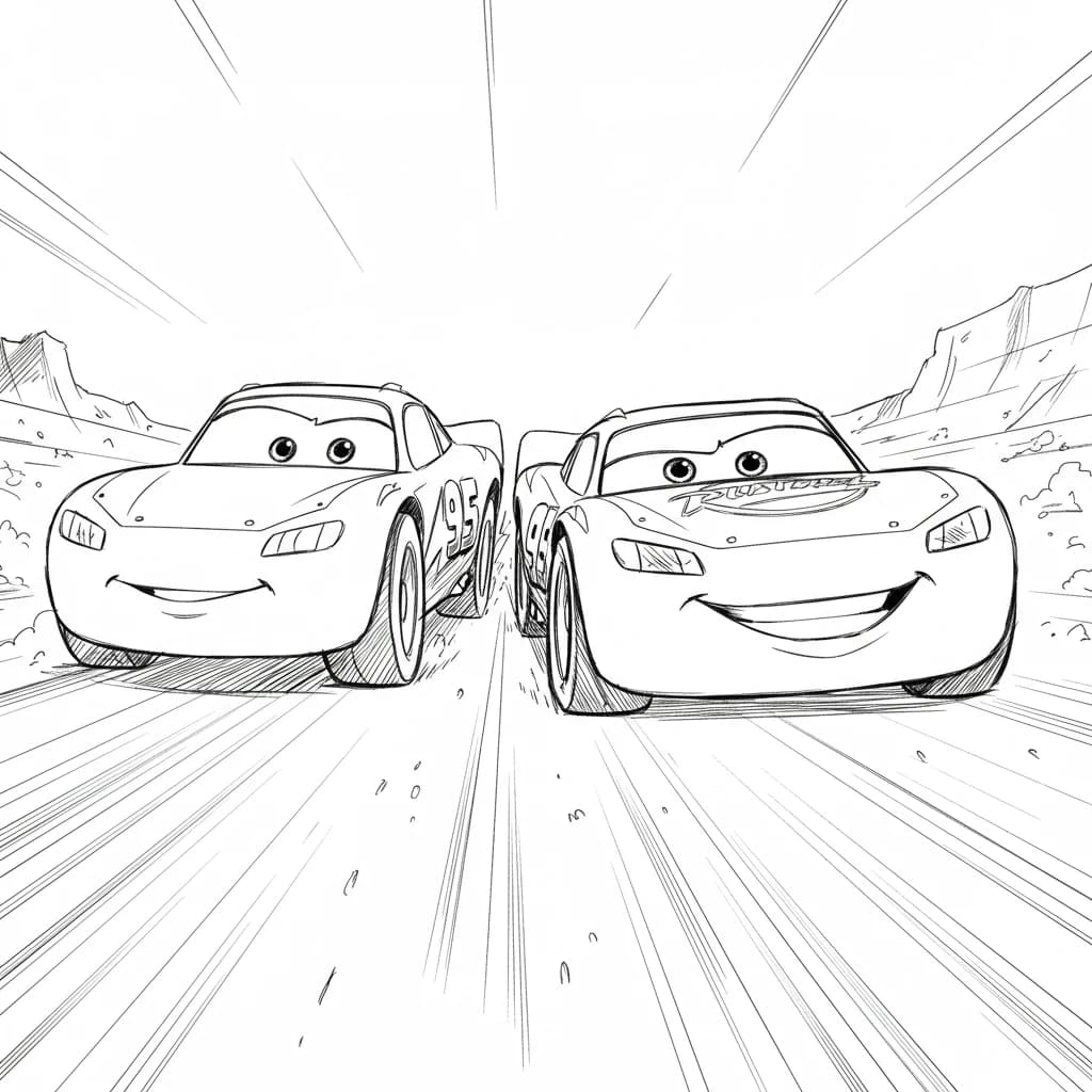 Relâmpago McQueen para colorir — Desenhos incríveis da série Carros