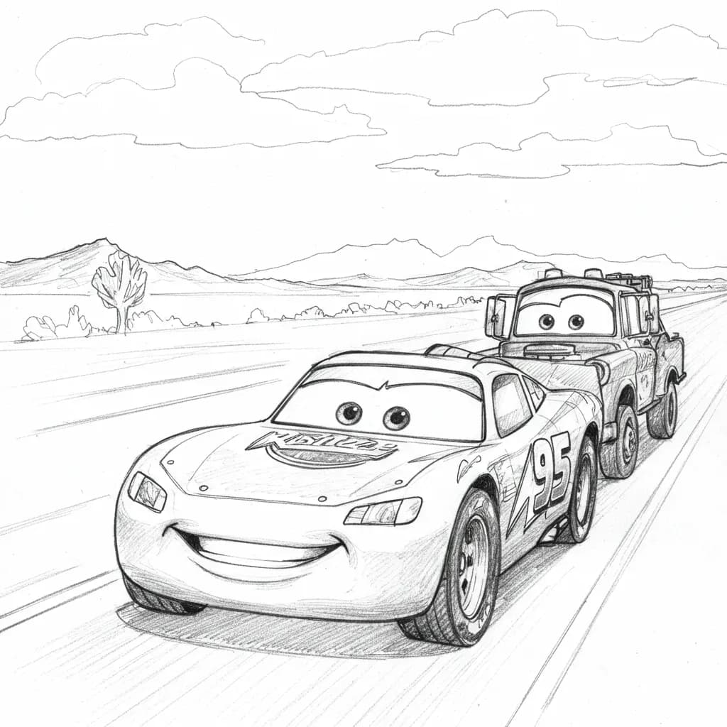 Relâmpago McQueen para colorir — Desenhos incríveis da série Carros