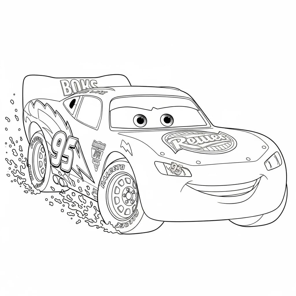 Relâmpago McQueen para colorir — Desenhos incríveis da série Carros