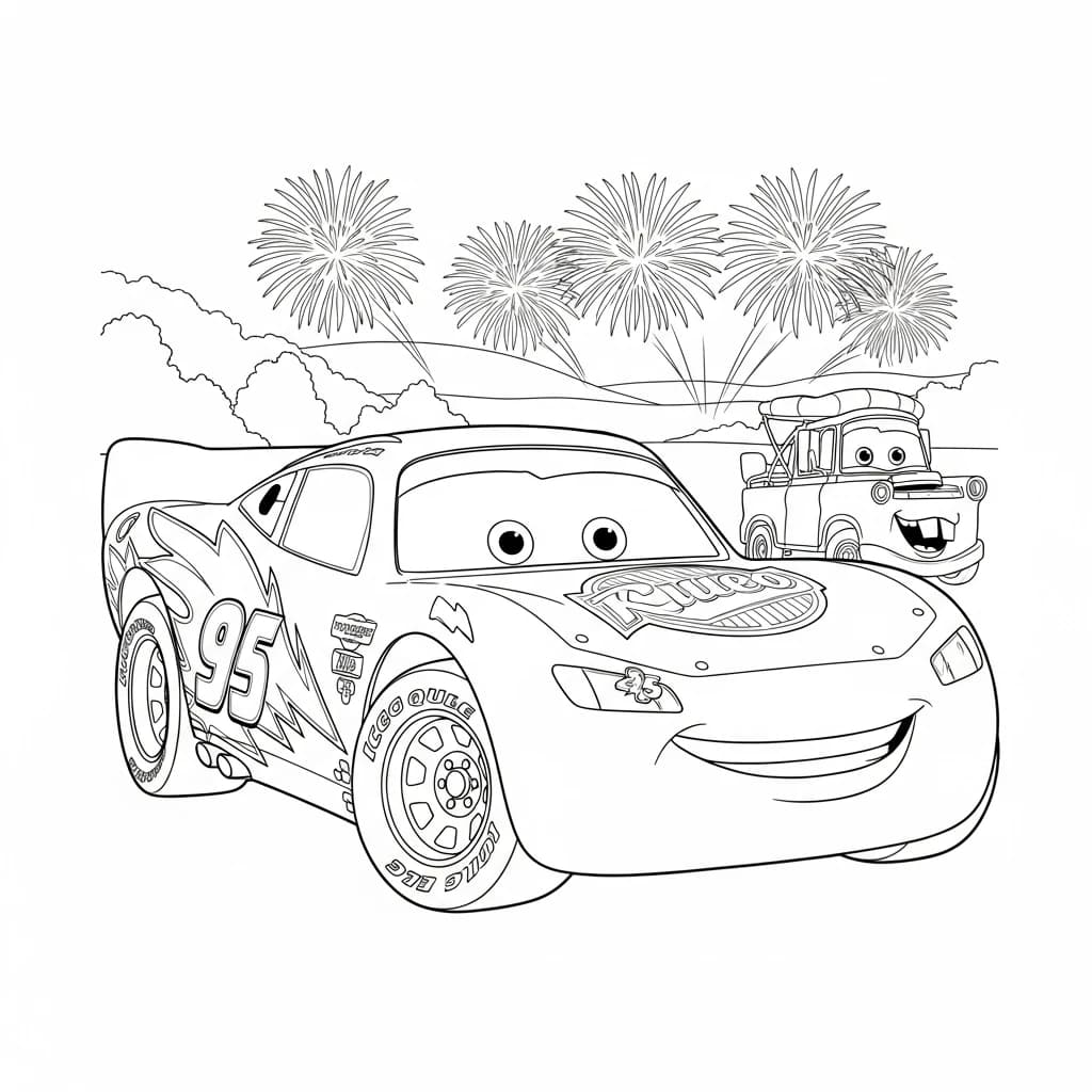 Relâmpago McQueen para colorir — Desenhos incríveis da série Carros