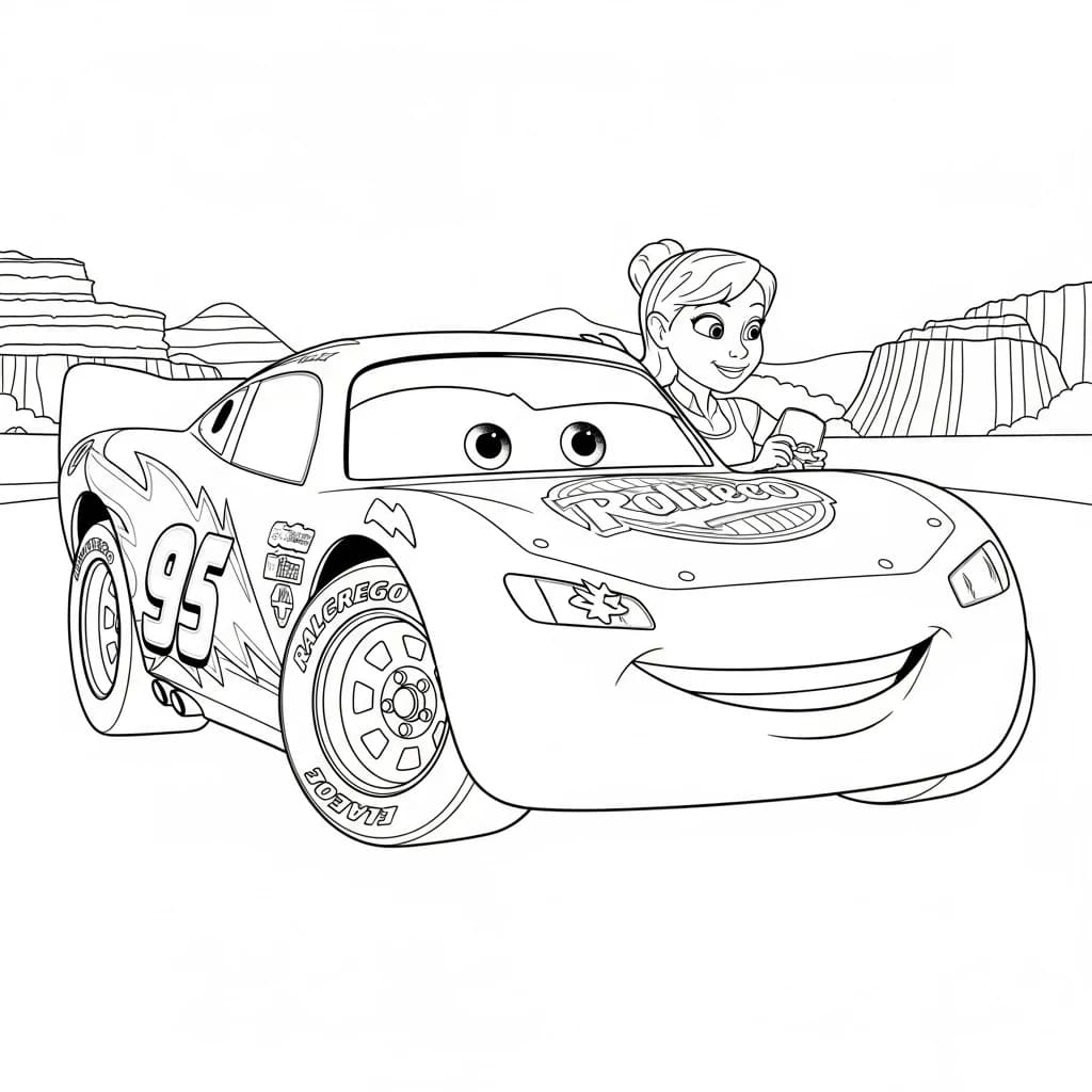 Relâmpago McQueen para colorir — Desenhos incríveis da série Carros
