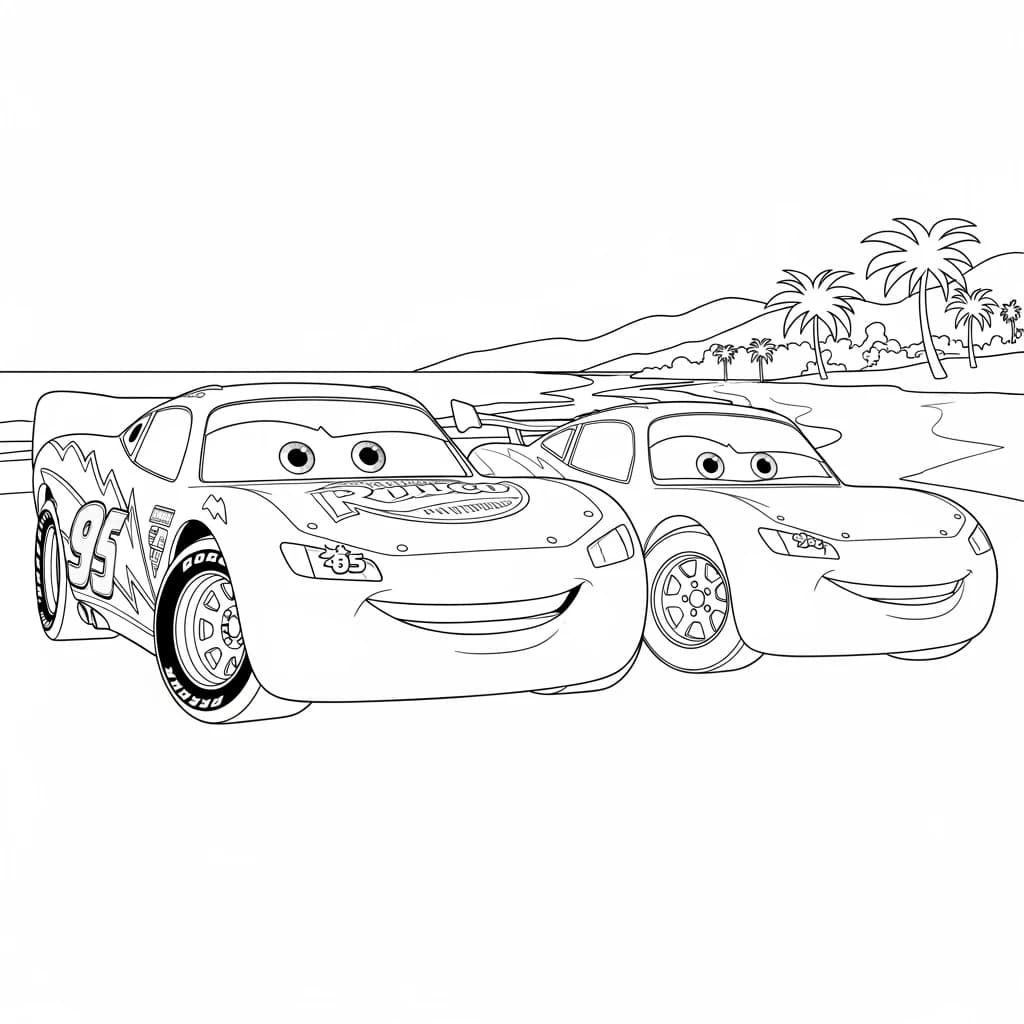 Relâmpago McQueen para colorir — Desenhos incríveis da série Carros