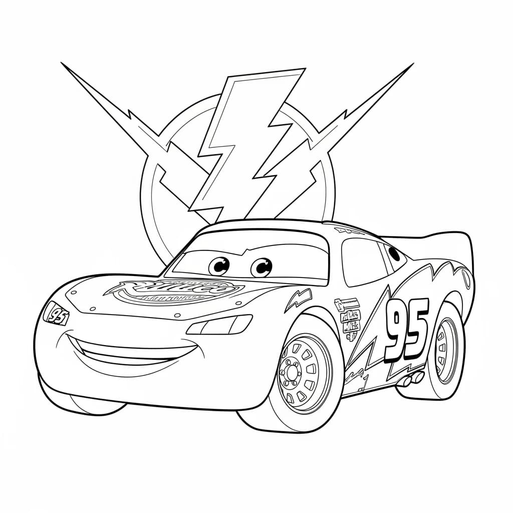 Relâmpago McQueen para colorir — Desenhos incríveis da série Carros