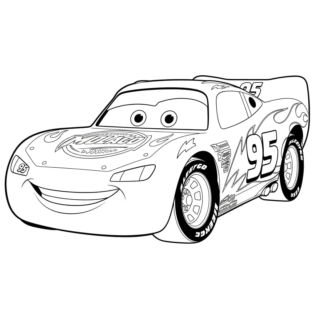 Relâmpago McQueen para colorir — Desenhos incríveis da série Carros