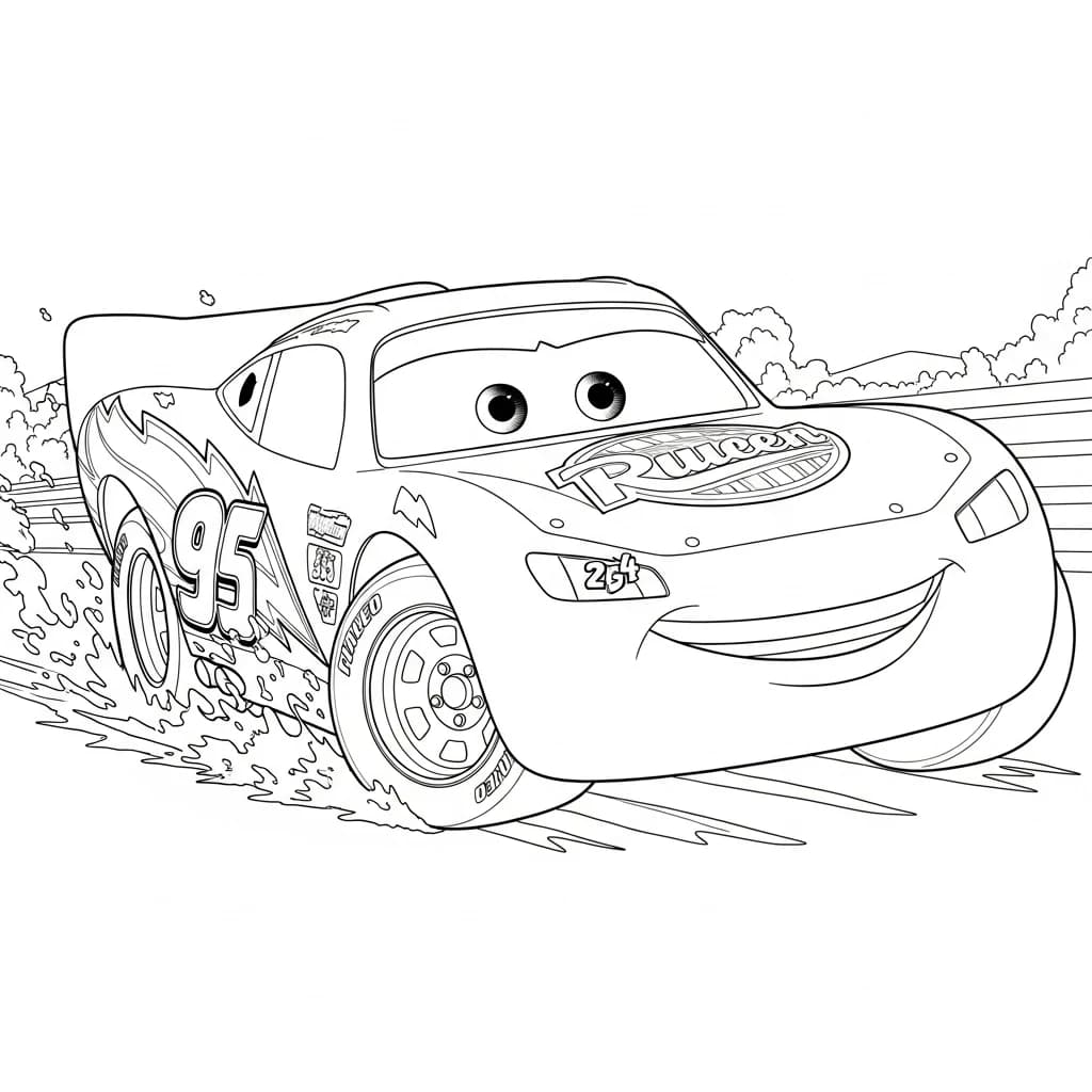 Relâmpago McQueen para colorir — Desenhos incríveis da série Carros