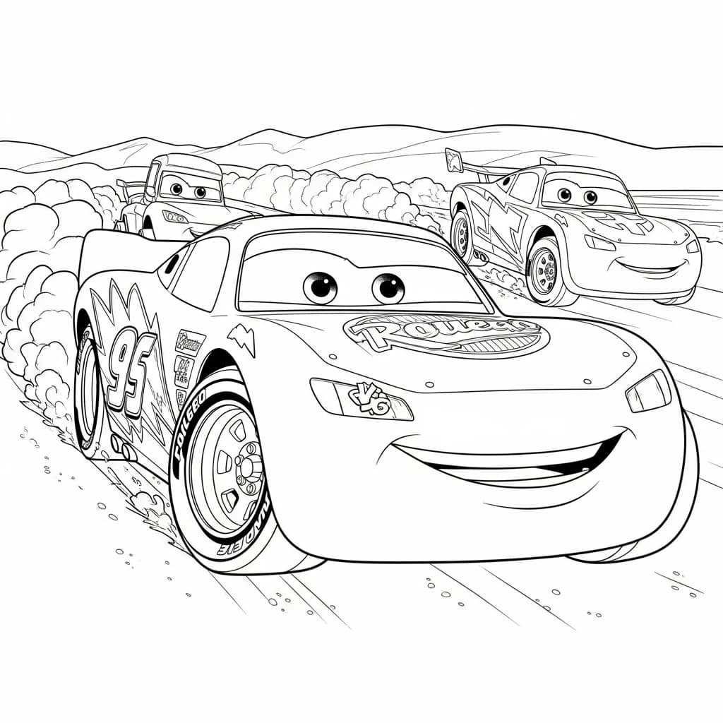 Relâmpago McQueen para colorir — Desenhos incríveis da série Carros