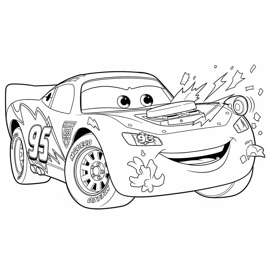Relâmpago McQueen para colorir — Desenhos incríveis da série Carros