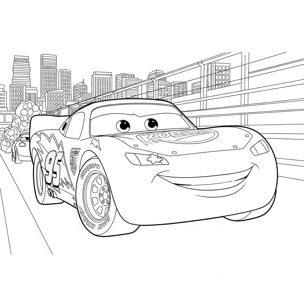 Relâmpago McQueen para colorir — Desenhos incríveis da série Carros