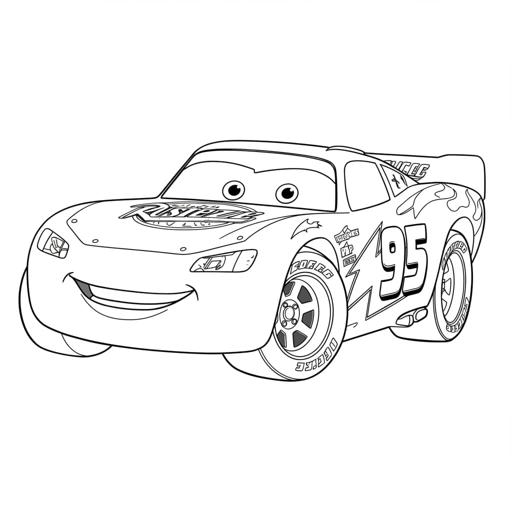 Relâmpago McQueen para colorir — Desenhos incríveis da série Carros