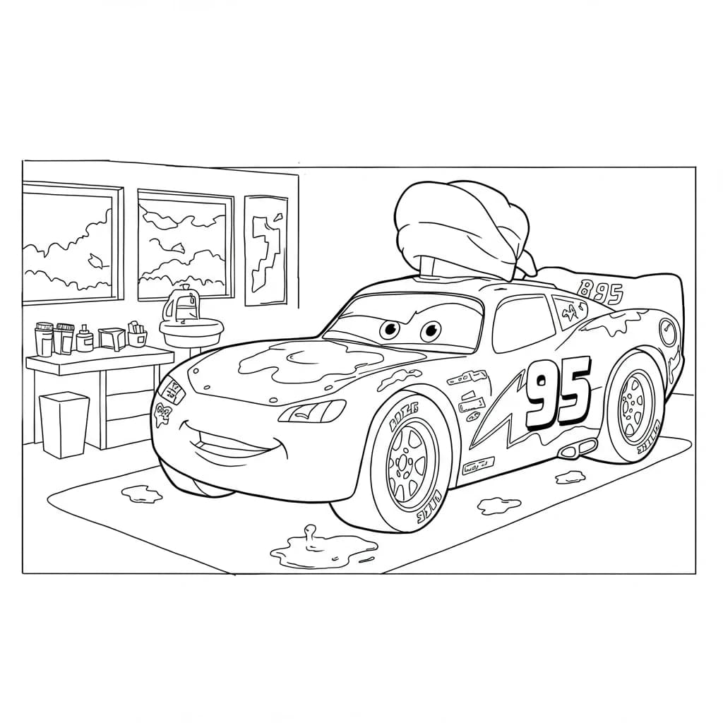 Relâmpago McQueen para colorir — Desenhos incríveis da série Carros