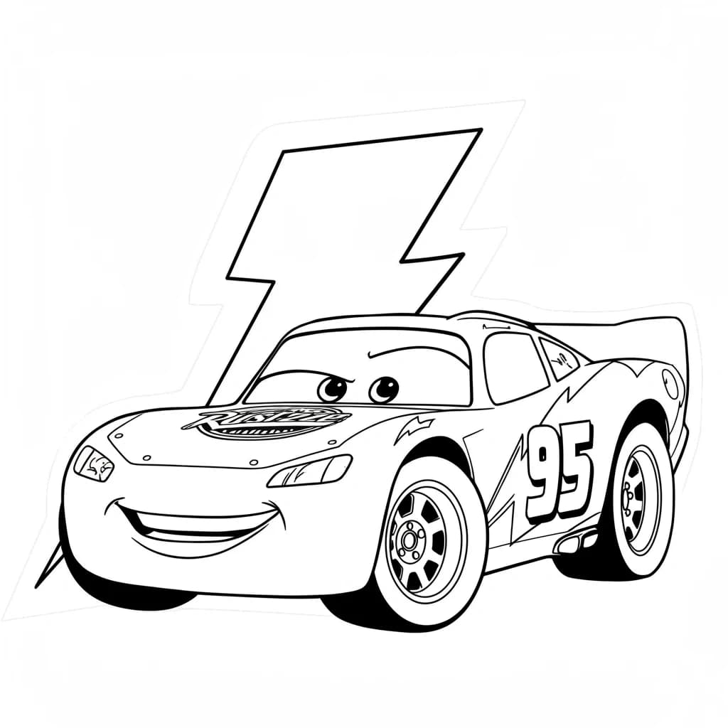 Relâmpago McQueen para colorir — Desenhos incríveis da série Carros