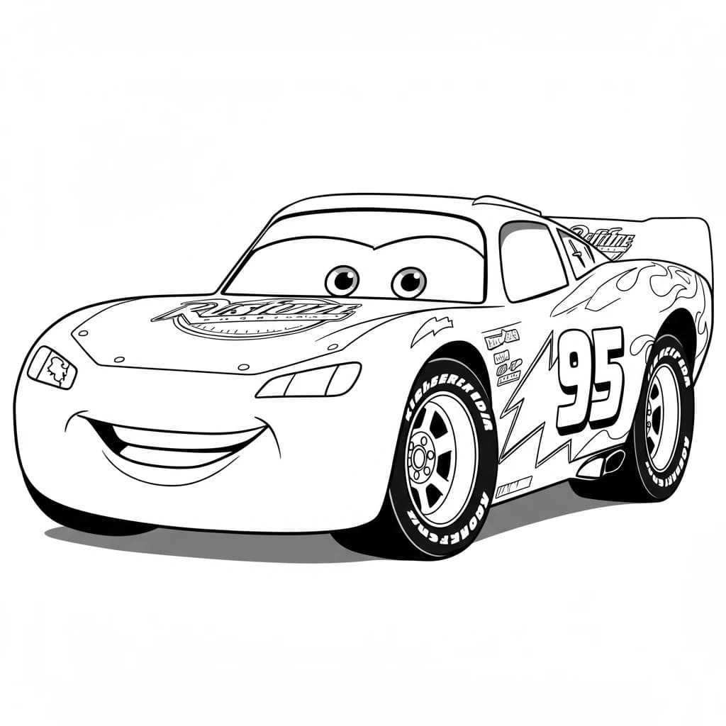 Relâmpago McQueen para colorir — Desenhos incríveis da série Carros