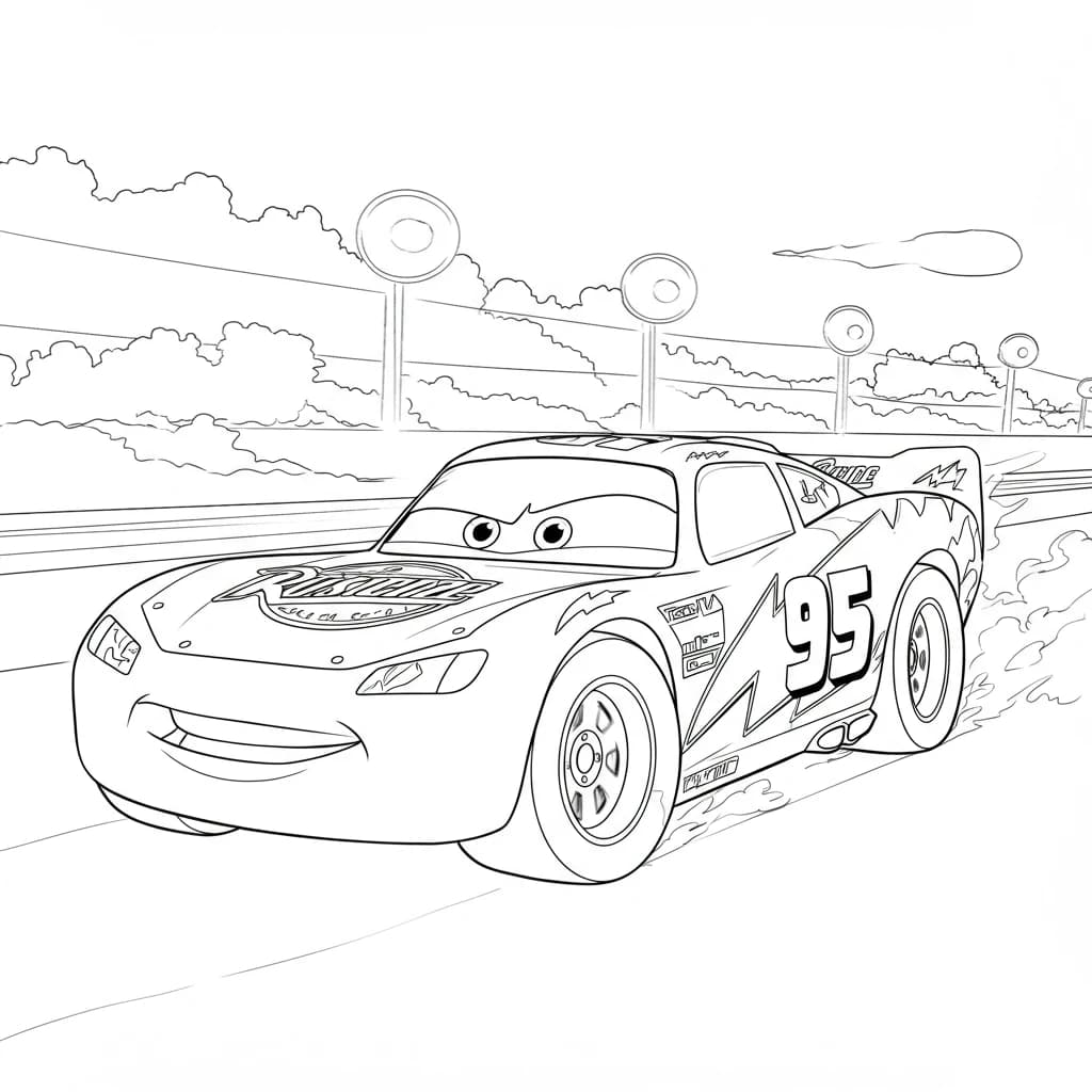 Relâmpago McQueen para colorir — Desenhos incríveis da série Carros