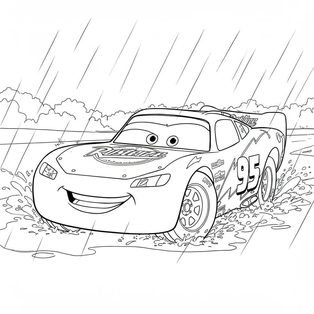 Relâmpago McQueen para colorir — Desenhos incríveis da série Carros