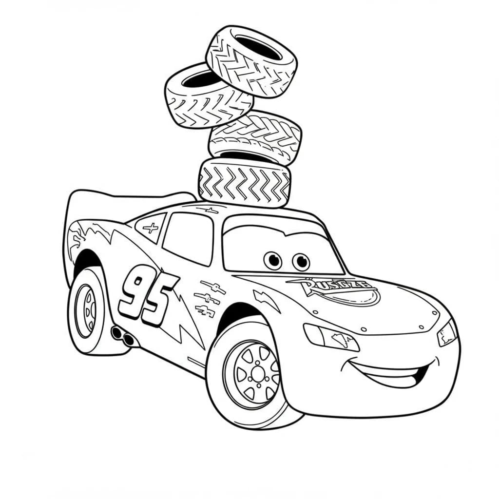 Relâmpago McQueen para colorir — Desenhos incríveis da série Carros