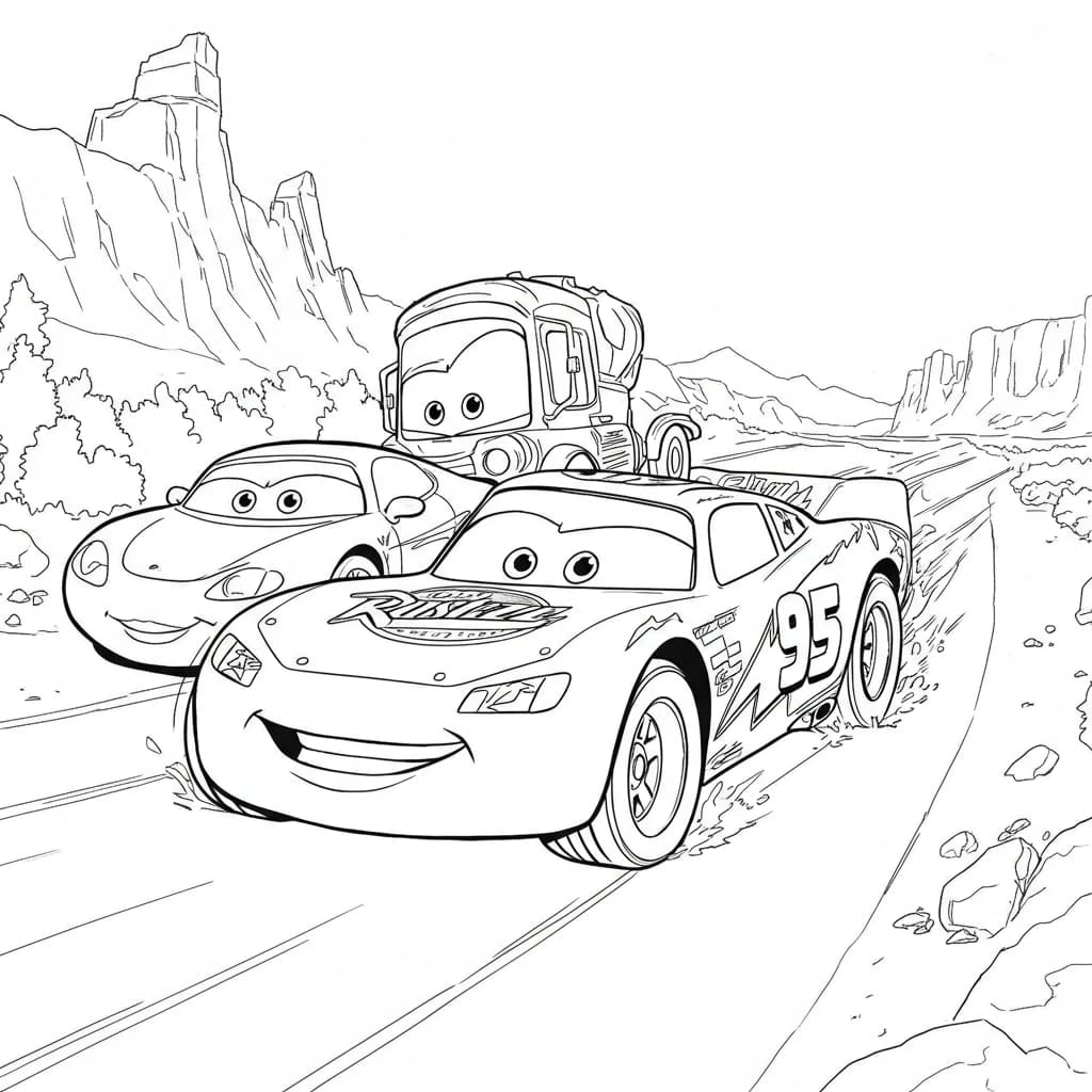 Relâmpago McQueen para colorir — Desenhos incríveis da série Carros
